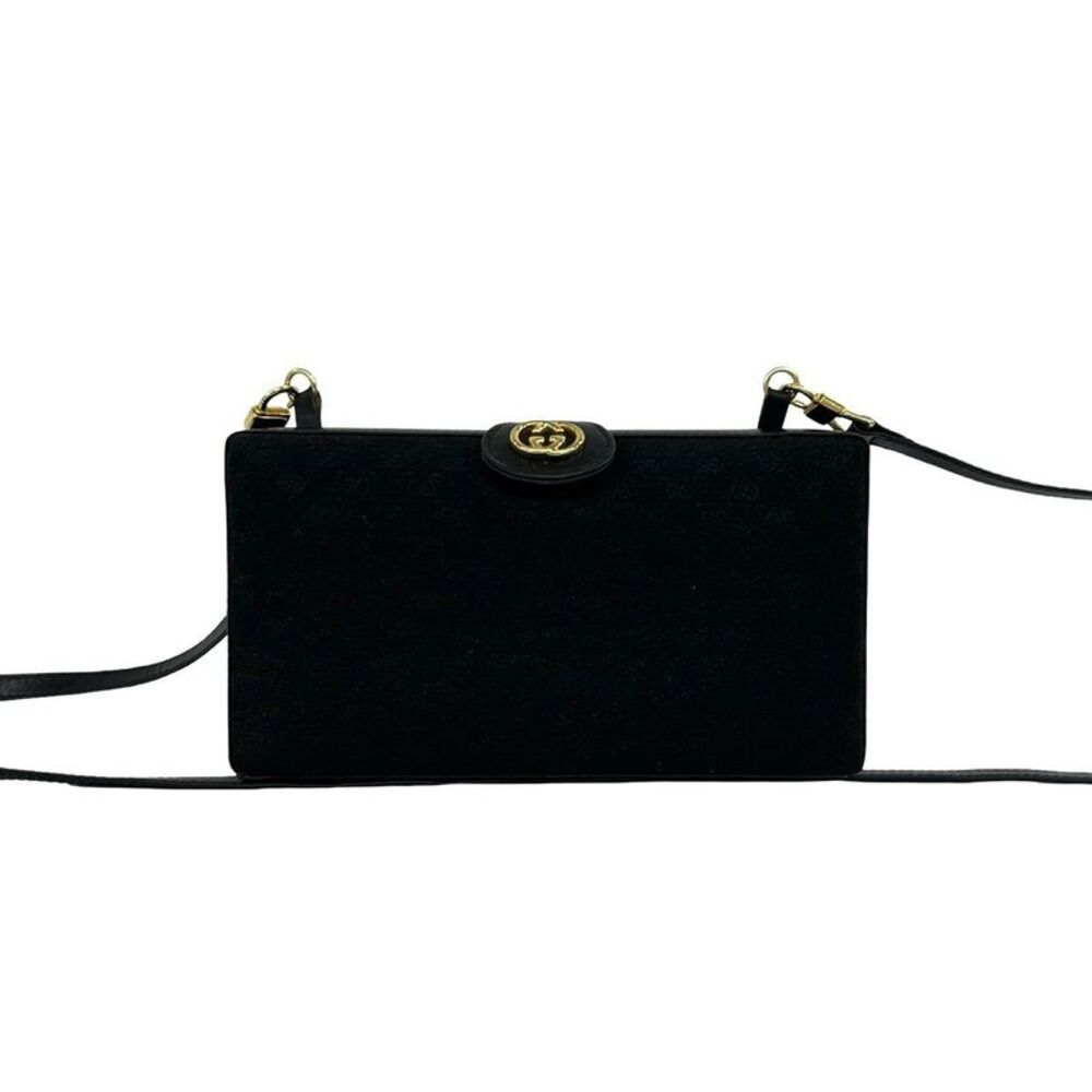 Gucci Micro GG Interlocking G Canvas Leather Shoulder Bag